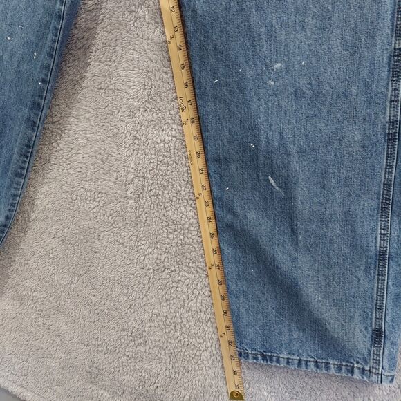 Wrangler Jeans Mens Size 38 x 34 Light Wash Carpenter Work Wear Cotton Denim - Picture 5 of 9